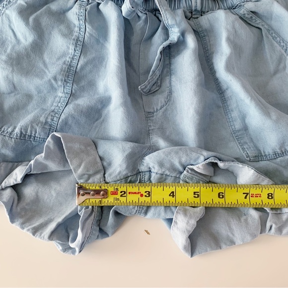 Aerie chambray paper bag style pull on shorts size medium - Picture 8 of 9